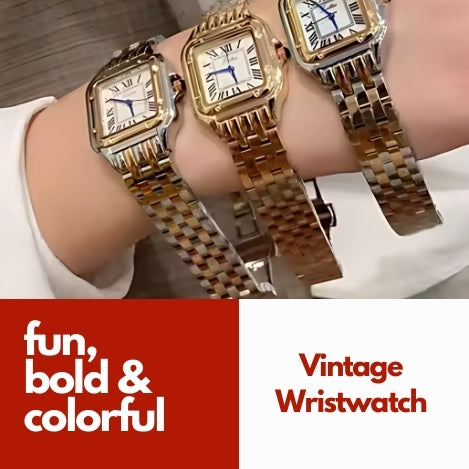 Marito's Vintage Luxury Stainless Steel Square Wristwatch